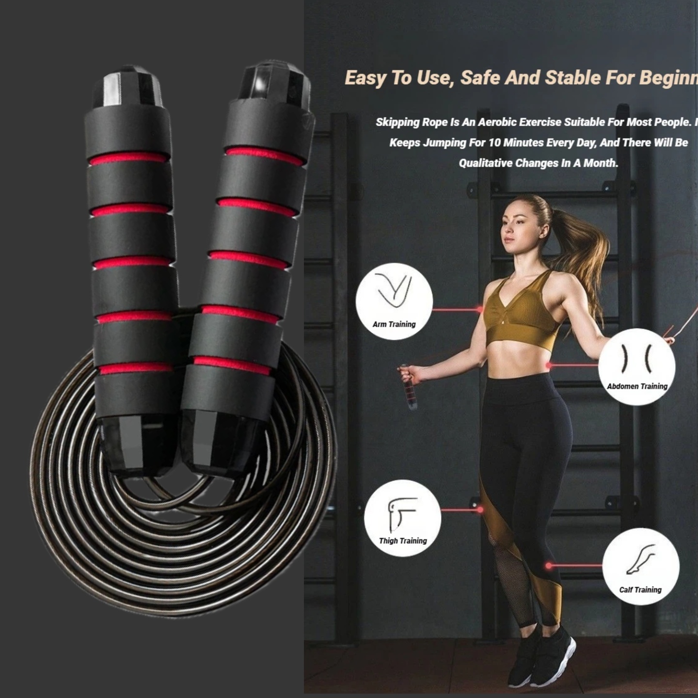 Adjustable Steel Wire Skipping Rope