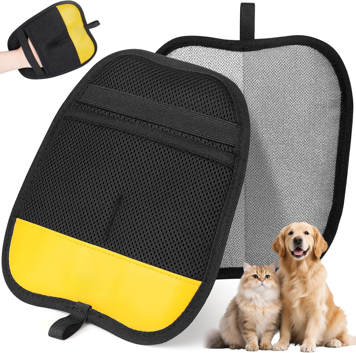Pet Grooming Glove - Hair Remover for Dogs and Cats