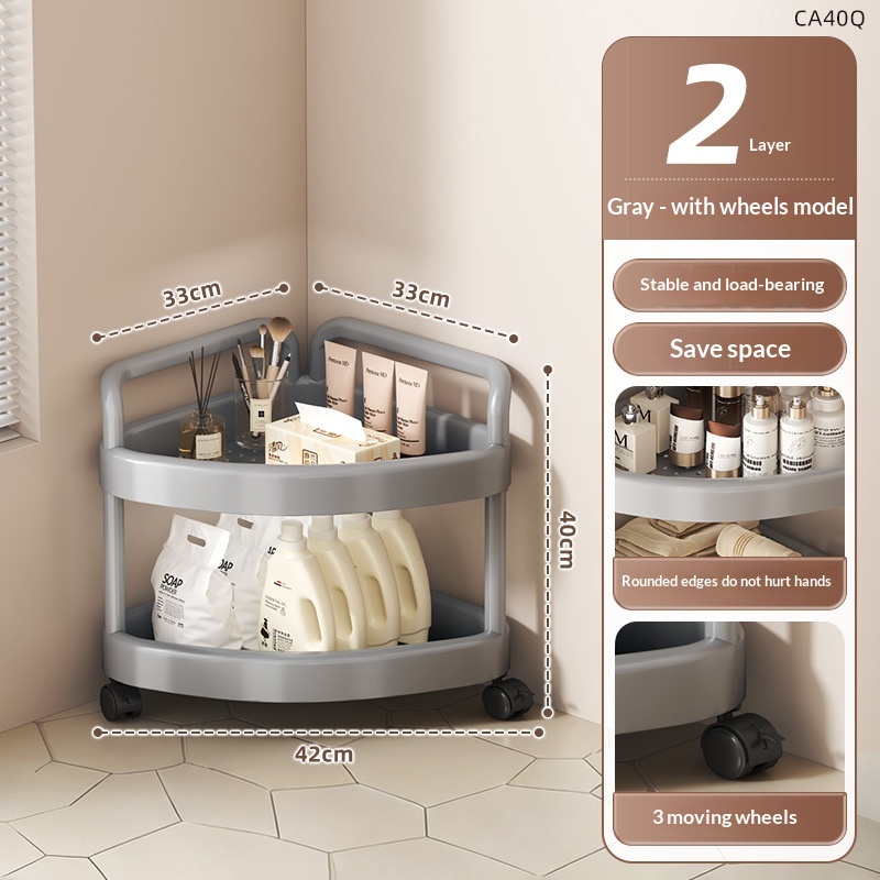 Rolling Storage Cart - Slim Bathroom and Kitchen Trolley