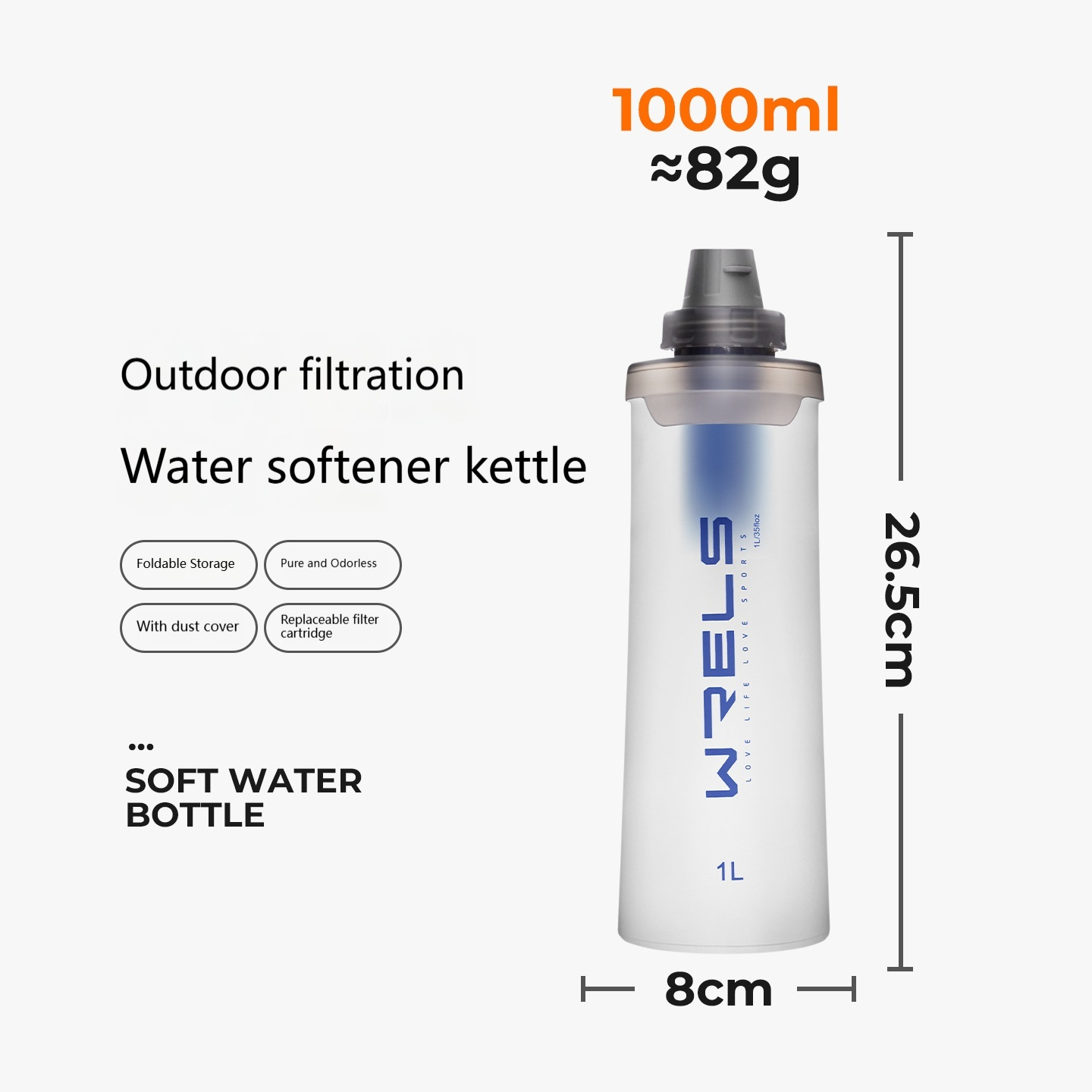 Collapsible Water Filter Bottle - Outdoor and Hiking
